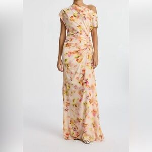 ALC A.L.C. Pink Poppy Silk Gown Size 8 stretch silk!
